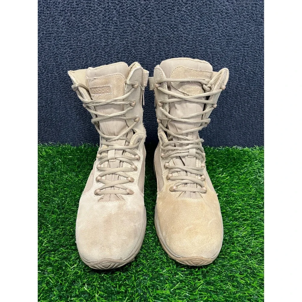 Reebok Rapid Response Sz 10 Desert Tan Suede Tactical Side Zip Combat Boots